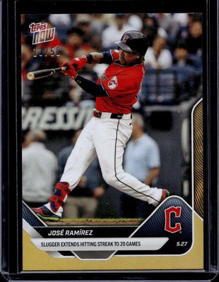 2025 Topps Now #222 Jose Ramirez Gold Foil #d 13/50