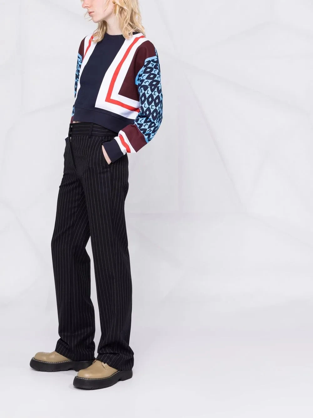 Felpa Valentino cropped stampa V