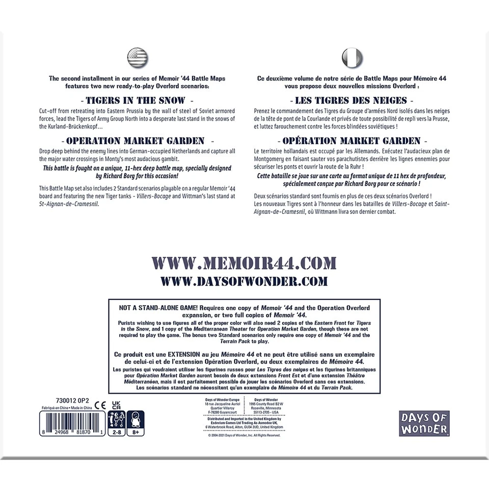 Days of Wonder Memoir 44 Tigers in the Snow Battle Map DOW 7312 - Image 2 of 4