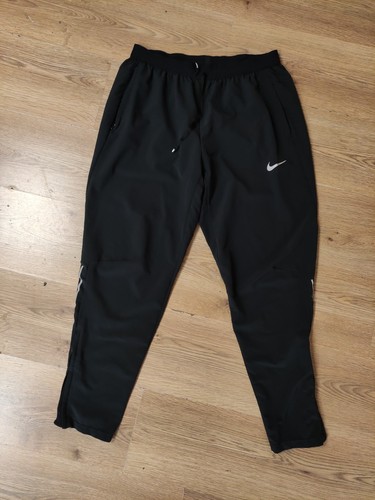 Nike Dri-Fit Running Track Trousers Elastic Drawstring Waist Zip Pockets