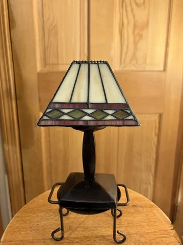 Vintage Stained Glass Mission Style Candle Holder Tiffany Style Votive Tea Light