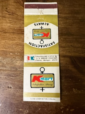 #ad G504 Kmart S.S. Kresge Detroit Michigan Vintage Matchbook Cover $4.99