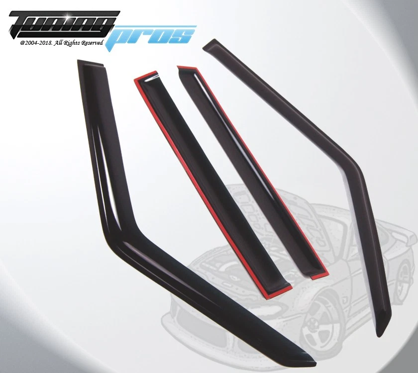 Visera de ventana de montaje exterior 4 piezas humo oscuro para Geo Geo Tracker 1989-1997 Foto 2 de 4