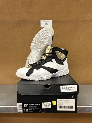 Air Jordan 7 Retro Champagne 725093-140 White/Black/Metallic Gold Men s 10.5