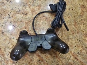 Sony PS2 Transparent Clear BLACK Wired Controller OEM DualShock PlayStation 2