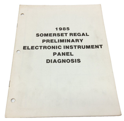 1985 Buick Somerset Regal Electronic Instrument Panel Diagnostic Book