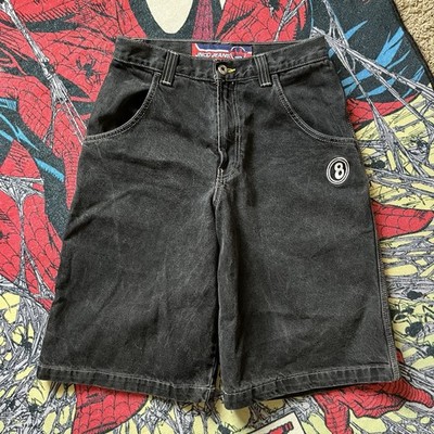 JNCO men's Denim Shorts Baggy 29 Chained 8ball Black New Condition