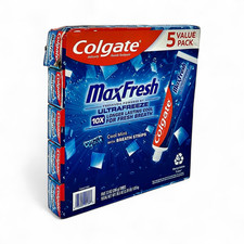 Colgate MaxFresh Anticavity Fluoride Toothpaste Cool Mint w Breath Strips 5-Pack