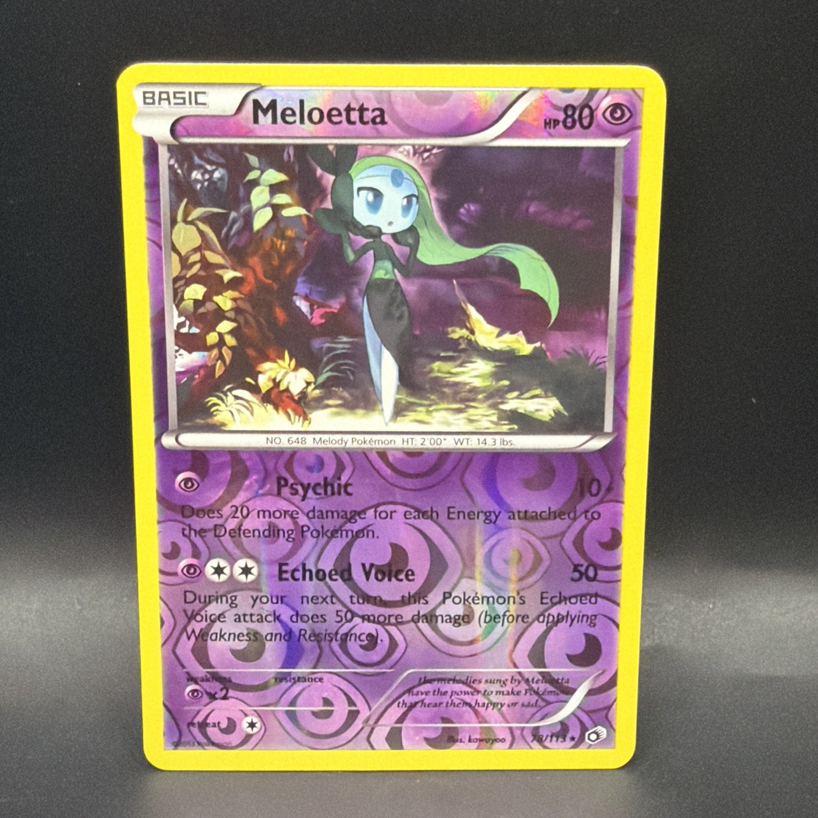 Black White Legendary Treasures Meloetta Reverse Holo Rare -78/113