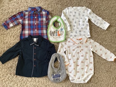 Baby Jungen Hemden Bodys Lätzchen 62/68/74 Carters LCW Kinder Langarm Shirts