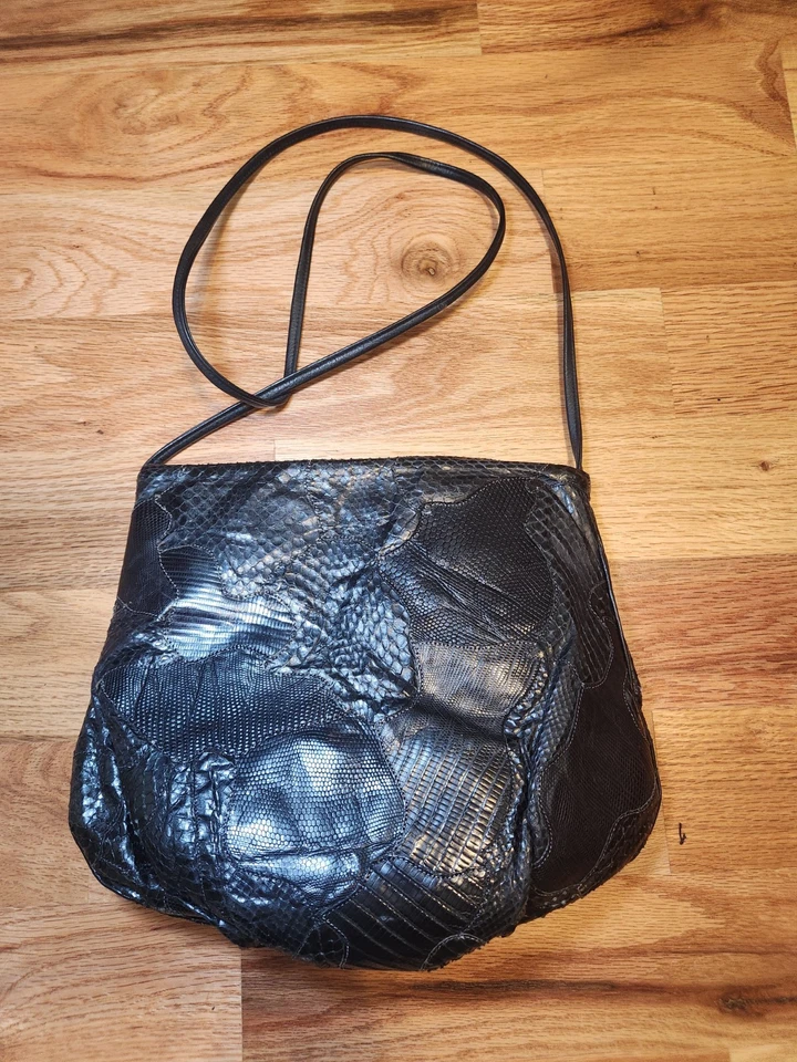 Cartera de cuero retro grunge elegante vintage años 90 Creations by Tony Lama piel serpiente Foto 3 de 4