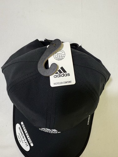 Adidas Womens Superlite II Black Reflective Adjustable Cap Hat UPF 50 Reflective - Picture 4 of 8