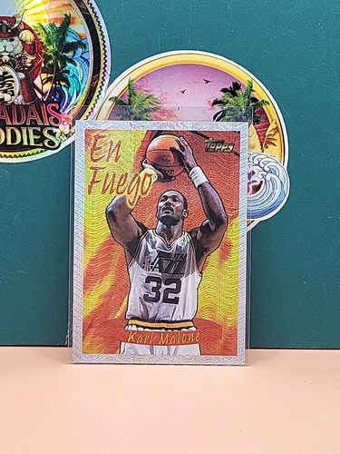 1996-97 Topps Chrome - Season's Best En Fuego #4 Karl Malone Utah Jazz 