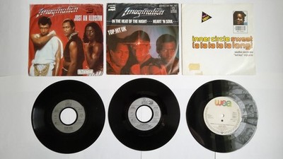 3 Single-Vinyl-Schallplatten: Imagination, Inner Circle - In the Heat, etc.