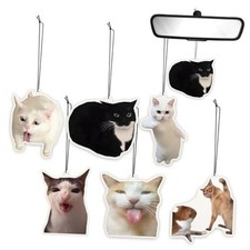 6Pcs Funny Car Air Freshener for Women Girls Men Cute Freshener Ornaments Cat