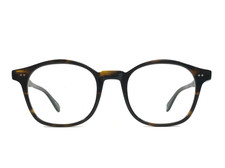 Garrett Leight Eyeglasses Frames RILEY COFT Brown Horn Square Full Rim 48-22-143