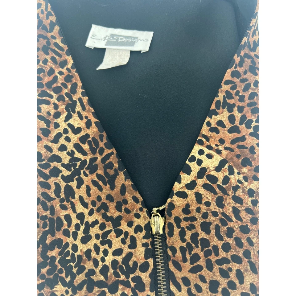 Жилет женский Chic Designs леопардовый принт на молнии спереди размер M ретро жилет для животных. - Изображение 4 из 4