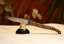 couteau laguiole sculpté - 12 cm - rare sur le marché, pour collectionneurs 