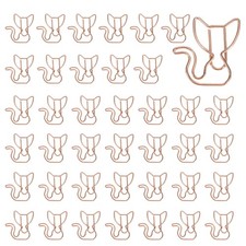 40Pcs, Paper Clip Cat Shape Paper Clip Small Cute Bookmarks Rose Gold