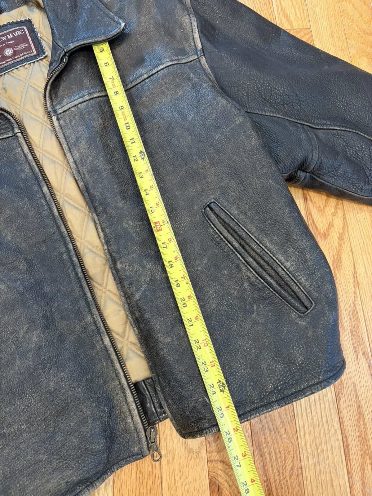 Men's Andrew Marc Distressed Brown Leather (Size M) - product detail image 9