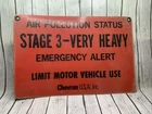 Vintage Chevron USA Inc. Air Pollution Status Sign Stage 3 Emergency Alert