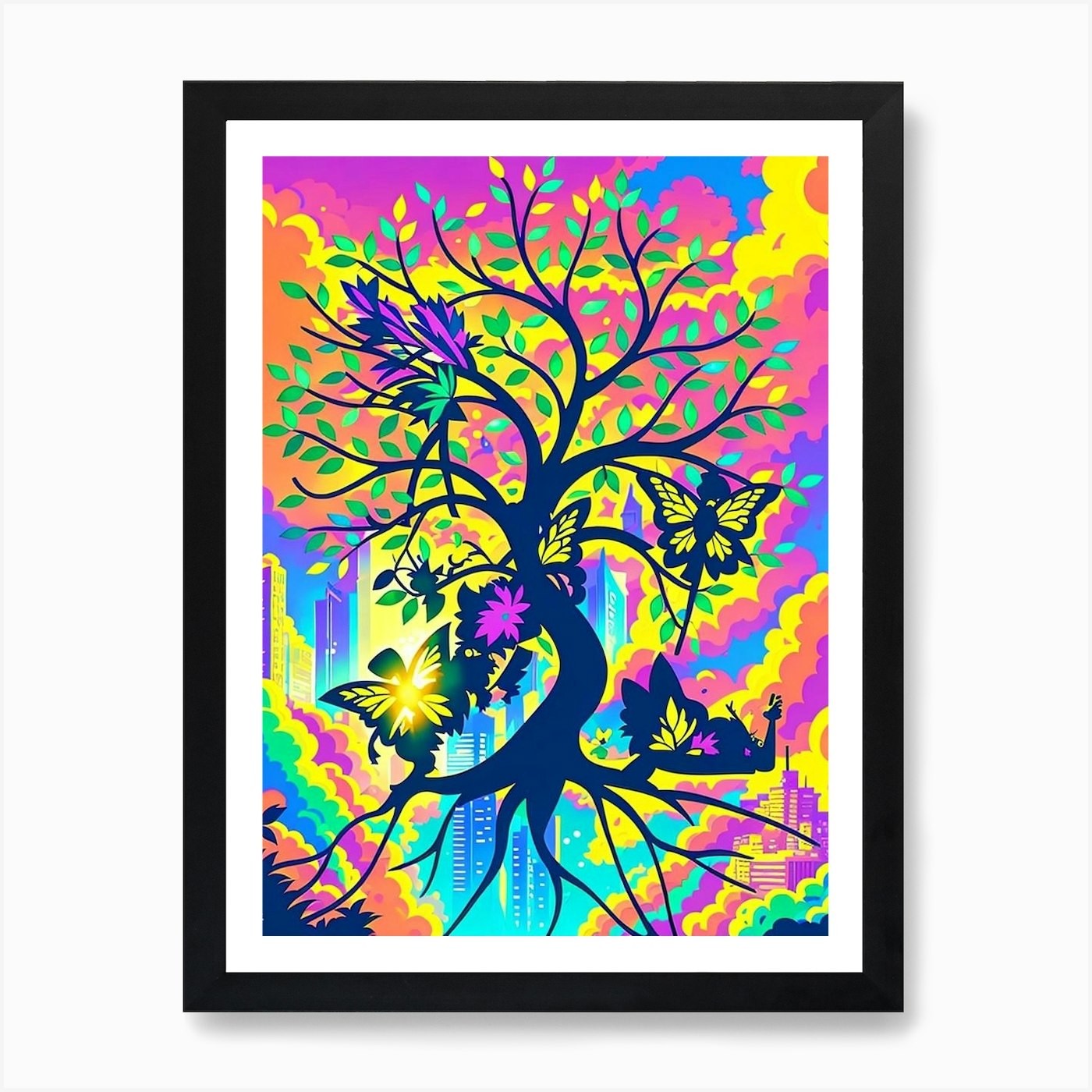 Tree of Life Framed Canvas Art Print Wall Decor Picture  