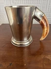 Fabulous Antique PH Vogel Stag Horn Handled Nickel Silver Pint Tankard