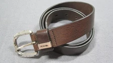 Fossil Belt Men's L Brown Leather Dress Casual Everyday Grunge