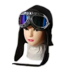 Leather Convertible Hat - Vintage Hat in Black Neck inc Panoramic Convertible Glasses