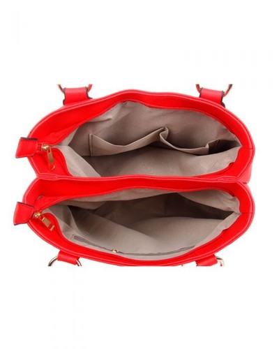 Damen-Fronttasche PU-Leder Doppelgriff große Beuteltasche Shopper Schulter Handtasche - Bild 4 von 15