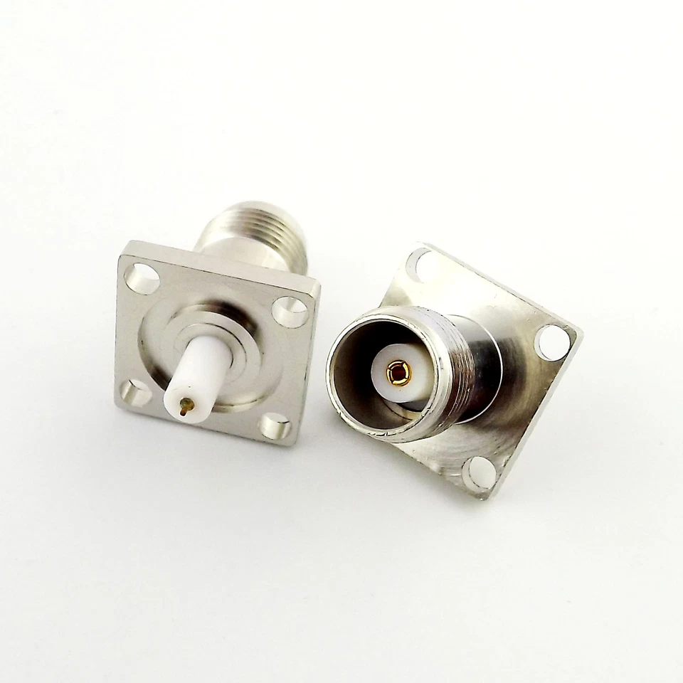 TNC Female Jack Panel Mount Chassis 4 Holes Flange PTFE Solder Connector 17.5mm - Image 4 of 4