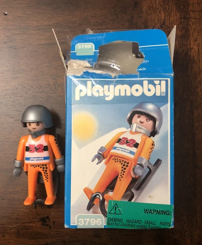 PLAYMOBIL 3796 VINTAGE 1994 LUGE RACER WINTER SPORTS Open Box