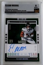 Elijah Moore 2021 Contenders ROY Autograph /99 RC Auto On Card Golden Grading 8