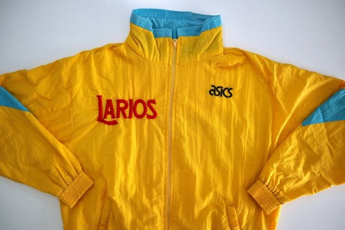 CLUB LARIOS 80s ASICS Training Football Jacket L Spain Vintage Windbreaker - Picture 6 of 10