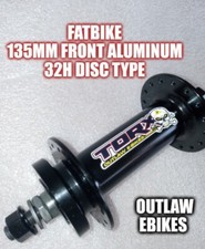 Fat bike front hub, 135mm 32 Hole 3/8" aluminum disc type.