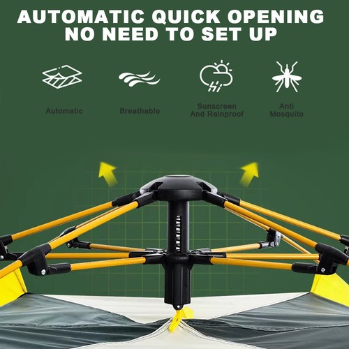 Instant Camping Tent 4 Persons Auto Pop up Family Hiking Dome Waterproof Shelter - Picture 3 of 12
