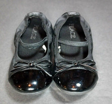Childrens Place Girl Toddler Shoes Size 8 Black Bendable Ballet Flats Preowned