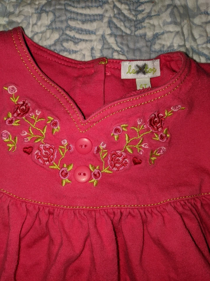 Le Top niñas talla Vestido tejido diseño rosa 4t. Lindo, de gran calidad Foto 3 de 4