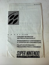 Safety Booklet SNS-USA/CAN Super Nintendo SNES INSERT ONLY Authentic Original
