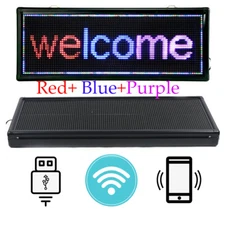 LED Sign 40" X 15" Scrolling Message Display Board 3 Color Programmable Sale