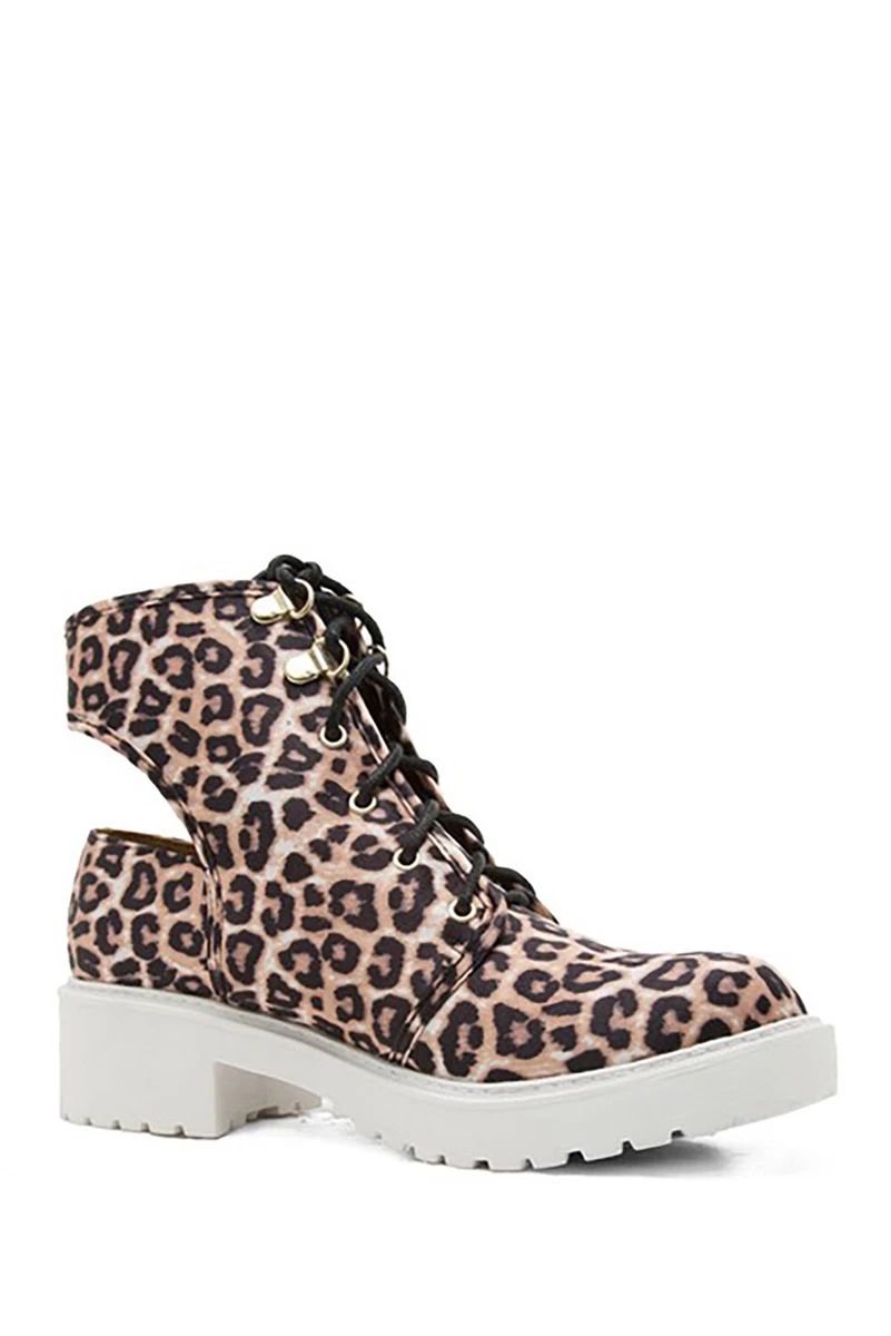 Leopard cut out clearance booties