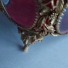 RARE MATSON Vintage Gold 6 Sided Floral Jewelry Box Casket Antique BEVELED Glass — photo 3
