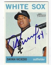 Autographed DAYAN VICIEDO Chicago White Sox 2013 Topps Heritage Card #156