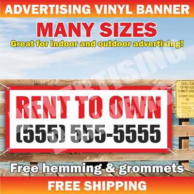 RENT TO OWN Advertising Banner Vinyl Mesh Sign Apartment Room Realtor ...