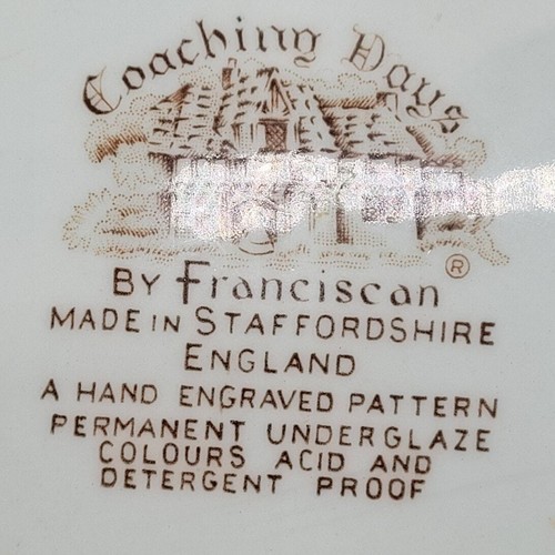 Franciscan Transferware Coaching Days Staffordshire 2 Vintage Dinner Plates - Picture 4 of 9