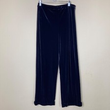 Jones New York Velour Pants Womens Medium M Dark Gray Hemmed Vintage as is