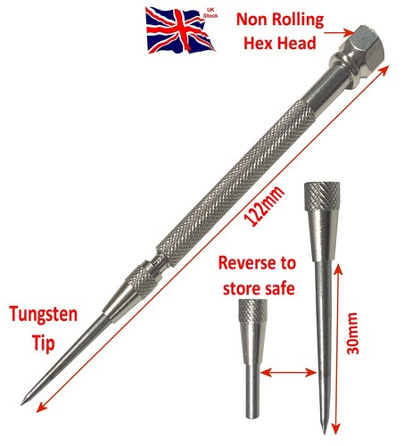 Tungsten Tip Scriber Knurled Handle 120mm Hex Head Marking Tool High Quality - 第 1/1 張圖片