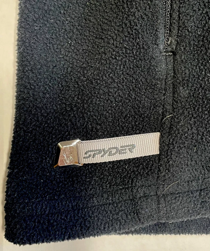 Suéter con Cremallera de Vellón Marca Spyder Negro Talla Mediana Esquí Cálido Equipo Deportivo Foto 3 de 4