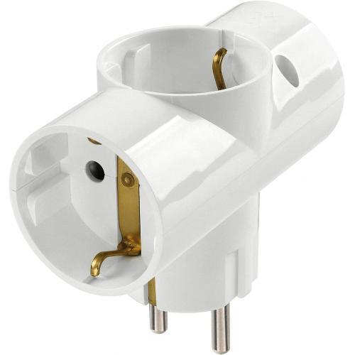 ADATTATORE MULTIPRESA SPINA+3U TEDESCO BIANCO