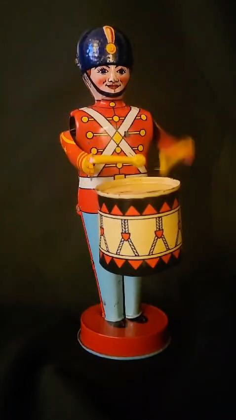 J. Chein & Co. USA Tin Litho Parade Drummer Boy- Vintage